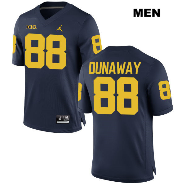 Men's NCAA Michigan Wolverines Jack Dunaway #88 Navy Jordan Brand Authentic Stitched Football College Jersey YR25Z24CP